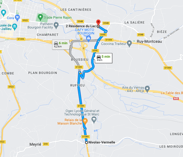 Itinéraire Aquathena Cessieu